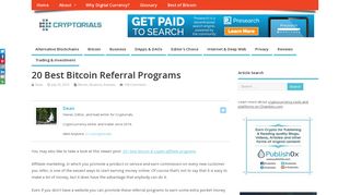 20 Best Bitcoin Referral Programs - Cryptorials