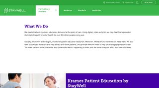 What We Do - Patient Education & Patient Acquisition | Staywell for ...
