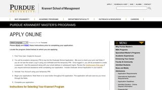 Apply Online - Purdue Krannert