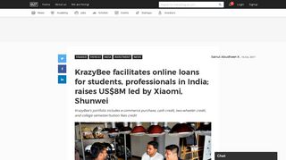 KrazyBee facilitates online loans for students, professionals in India ...