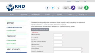 Register for Online Access - KRD Credit Union