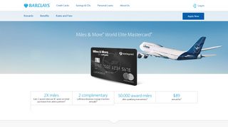 Lufthansa Miles & More World Elite Mastercard | Barclays US