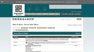Frequent Flyer Bonuses | Miles & More - Bonus Mile OffersMiles ...