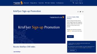 KrisFlyer Sign-up Promotion - Singapore Airlines