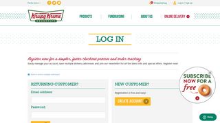 Log in / Sign up - Krispy Kreme