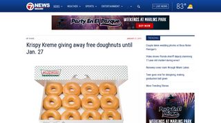 Krispy Kreme giving away free doughnuts until Jan. 27 – WSVN ...