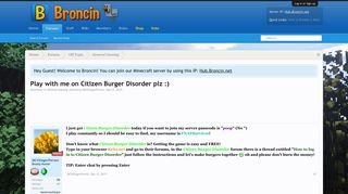 Play with me on Citizen Burger Disorder plz :) | Broncin