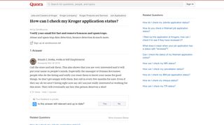 How to check my Kroger application status - Quora