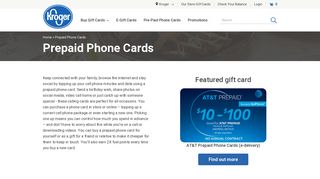 Buy Prepaid Phone and Calling Cards | Kroger