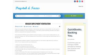 Kroger Employment Verification | Paystub & Taxes