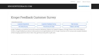 Kroger Feedback Customer Satisfaction Survey: KrogerFeedback.com