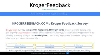 Krogerfeedack.com : Kroger Feedback Survey Official™