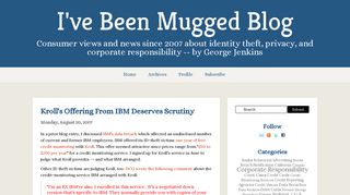 I've Been Mugged Blog: Kroll's Offering From IBM Deserves Scrutiny