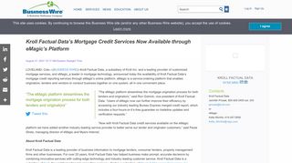Kroll Factual Data's Mortgage Credit Services Now Available through ...
