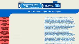 Htts: aboutme.cooper.com wfc logon