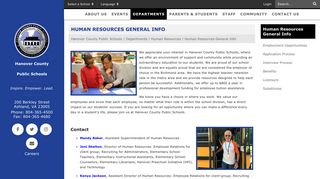 Human Resources General Info - Hanover County Public Schools