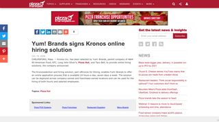 Yum! Brands signs Kronos online hiring solution | Pizza Marketplace