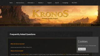 KRONOS • Frequently Asked Questions