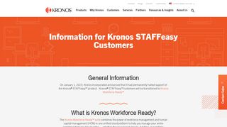 Information for Kronos STAFFeasy Customers | Kronos