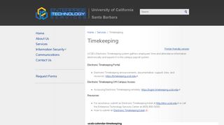 Timekeeping | Enterprise Technology Services - ets.ucsb.edu