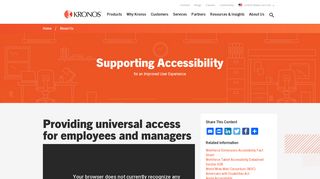 Accessibility; Universal access for users | Kronos