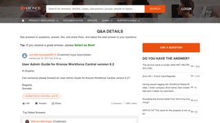 User Admin Guide for Kronos Workforce Central version 6.2
