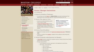 Kronos: Manager Instructions - Human Resources - Boston College