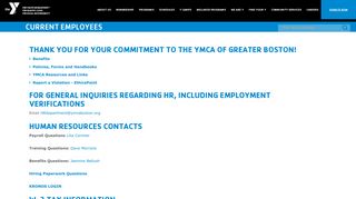 Current Employees | YMCA of Greater Boston