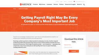 Importance of Companies Getting Payroll Right | Kronos