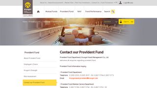Krungsri Asset Management - Contact our Provident Fund