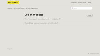 Log in Website – Kryptonite