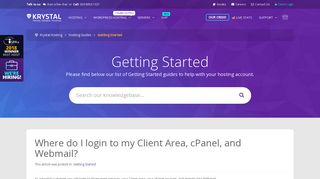 Where do I login to my Client Area, cPanel, and Webmail?