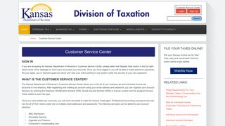 Kansas Department of Revenue - Customer Service Center