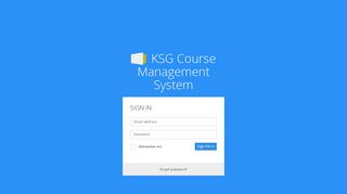 KSG Course Management System - Login