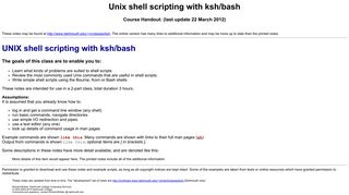 Unix shell scripting with ksh/bash - Dartmouth College