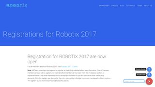 Registrations for Robotix 2017 • Technology Robotix Society, IIT ...