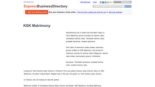 KSK Matrimony - ExpressBusinessDirectory.Com