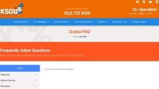 11+ FAQs - 11 Plus Tuition - Frequently Asked Questions - KSOL