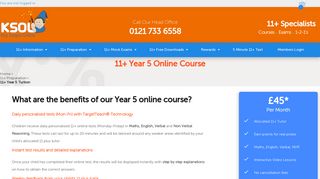 11 Plus Online Tuition Course – Key Stage 2 - Year 5 - KSOL