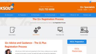 The 11 plus registration process - KSOL