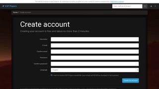 KSP Players - Account creation