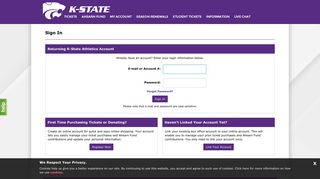 Kansas State University | Online Ticket Office | My Account