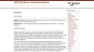 kadmin — MIT Kerberos Documentation
