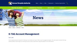 K-TAG Account Management - News - Kansas Turnpike Authority