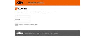 KTM Dealer Portal » Login