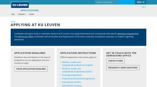 Applying at KU Leuven – Applications