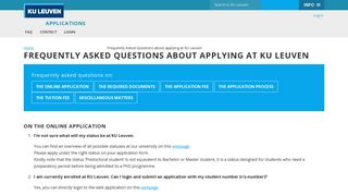 Frequently Asked Questions about applying at KU Leuven – Applications