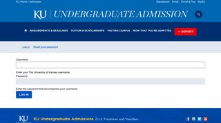 Log in | Undergraduate Admissions | The University ... - KU Admissions