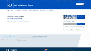 Please log in | University Career Center - KU Career Center - The ...