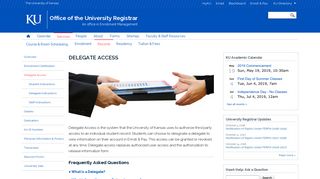 Delegate Access | Office of the University Registrar - KU Registrar